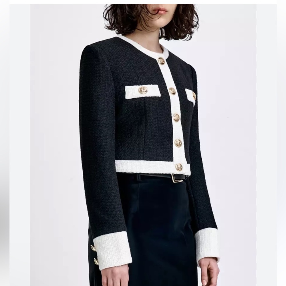 Urban Revivo Crop Tweed Jacket